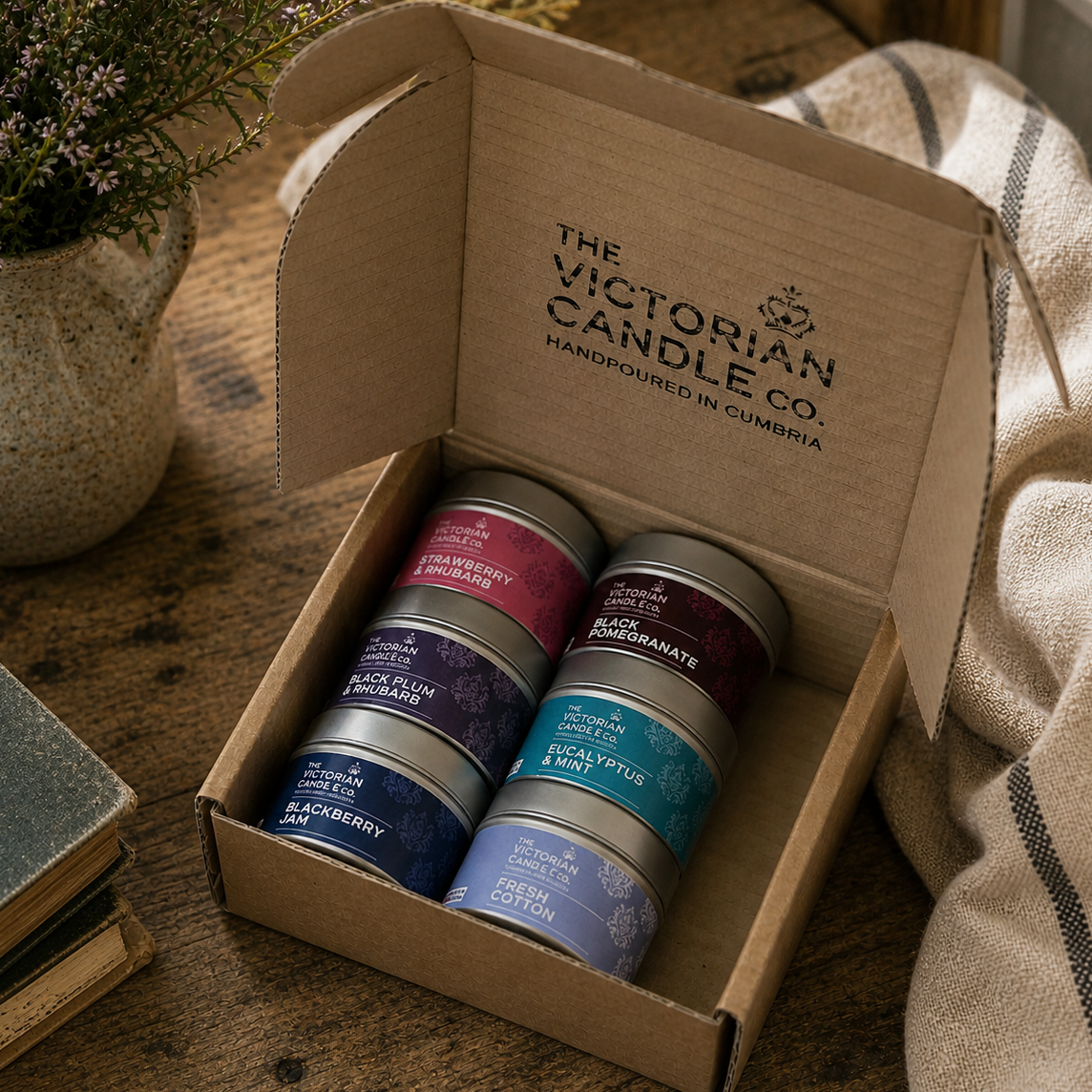 Six Candle Gift Box - 6 Handpoured Soy Candles