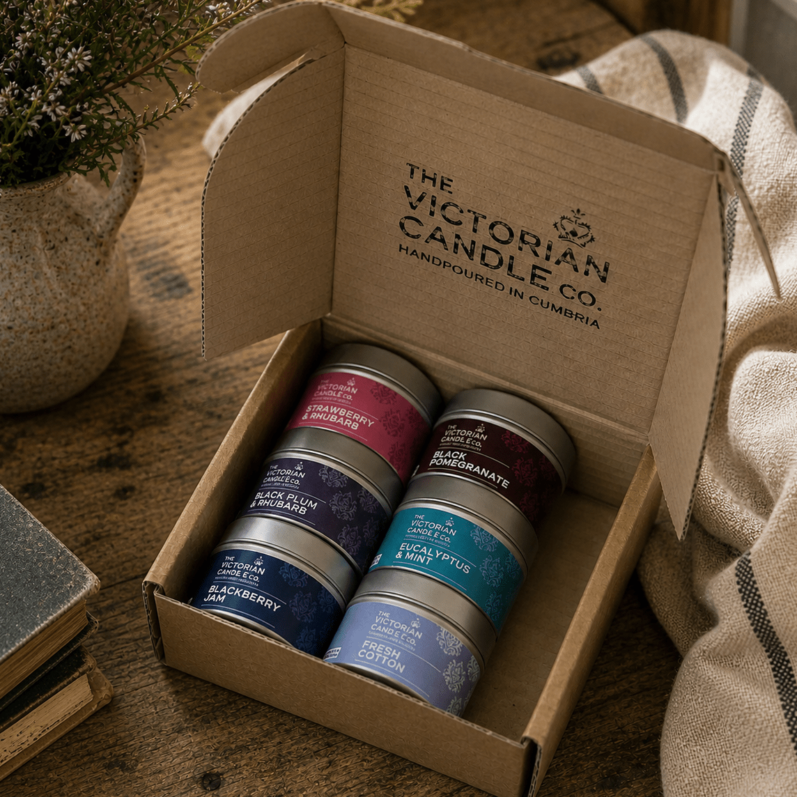 Six Candle Gift Box - 6 Handpoured Soy Candles