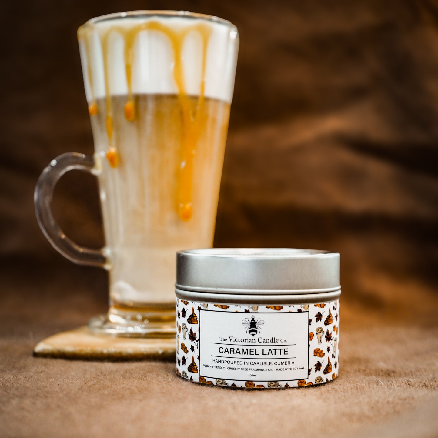 Caramel Latte - Scented Candle - 100ml Tin
