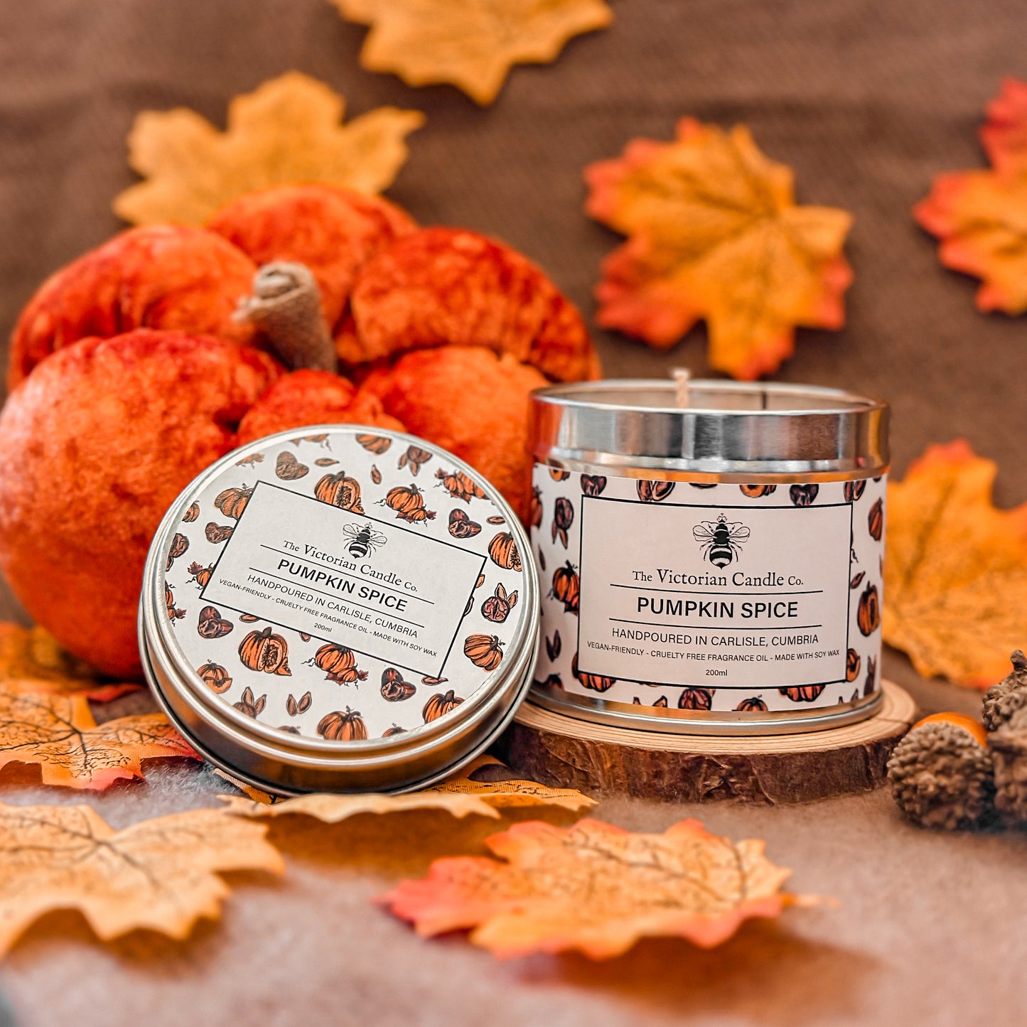 (Large) Pumpkin Spice - Scented Candle - 200ml Tin