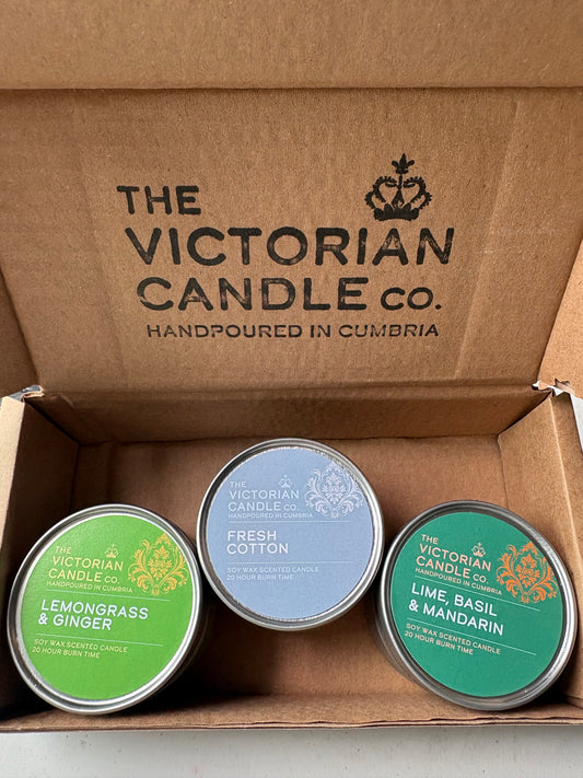 Trio Candle Gift Box – Fresh - The Victorian Candle Co.