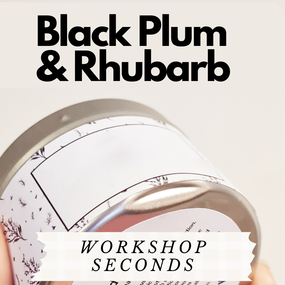 WORKSHOP SECONDS - Black Plum & Rhubarb - Scented Candle - 100ml Tin