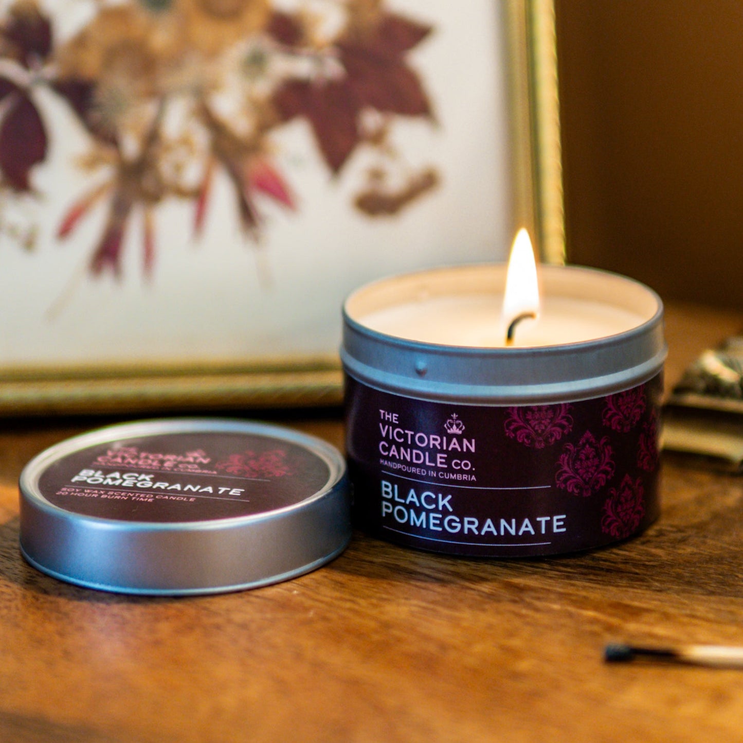 Black Pomegranate Scented Soy Candle - 20 Hour Burn