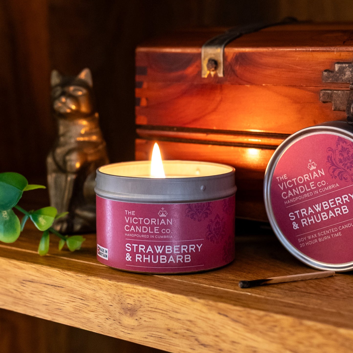 Strawberry & Rhubarb Scented Soy Candle - 20 Hour Burn