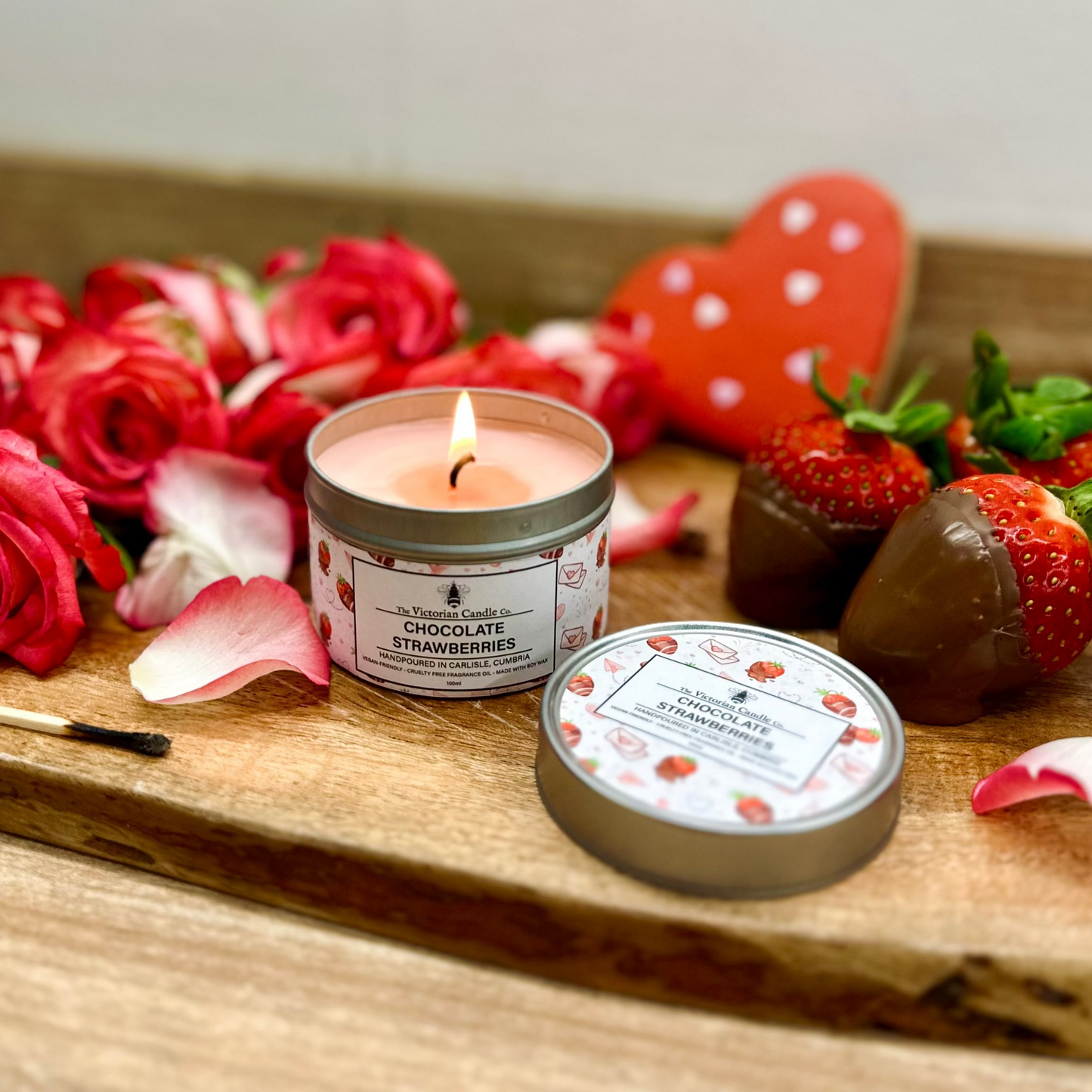 NEW Chocolate Strawberries - Scented Candle - 100ml Tin 🍓