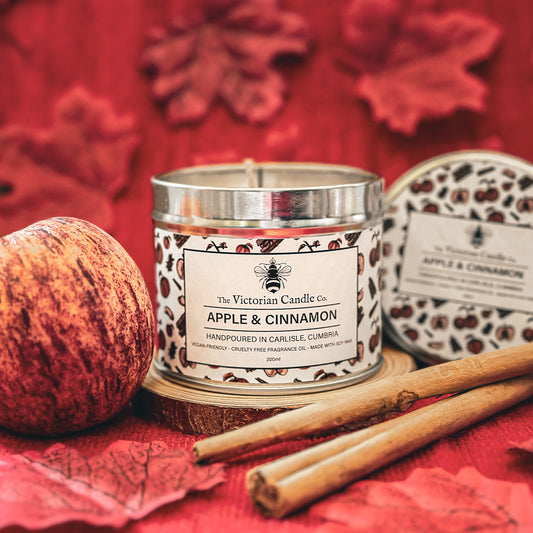 (Large) Apple & Cinnamon - Scented Candle - 200ml Tin