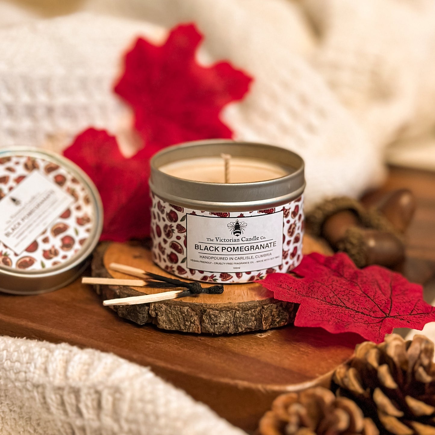 Black Pomegranate - Scented Candle - 100ml Tin
