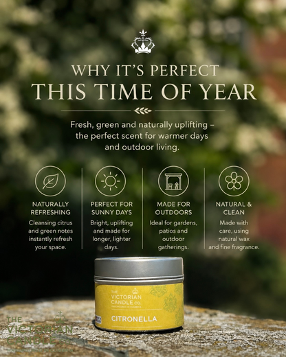 Citronella Scented Soy Candle - 20 Hour Burn