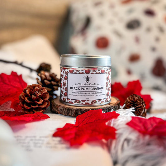 (Large) Black Pomegranate - Scented Candle - 200ml Tin