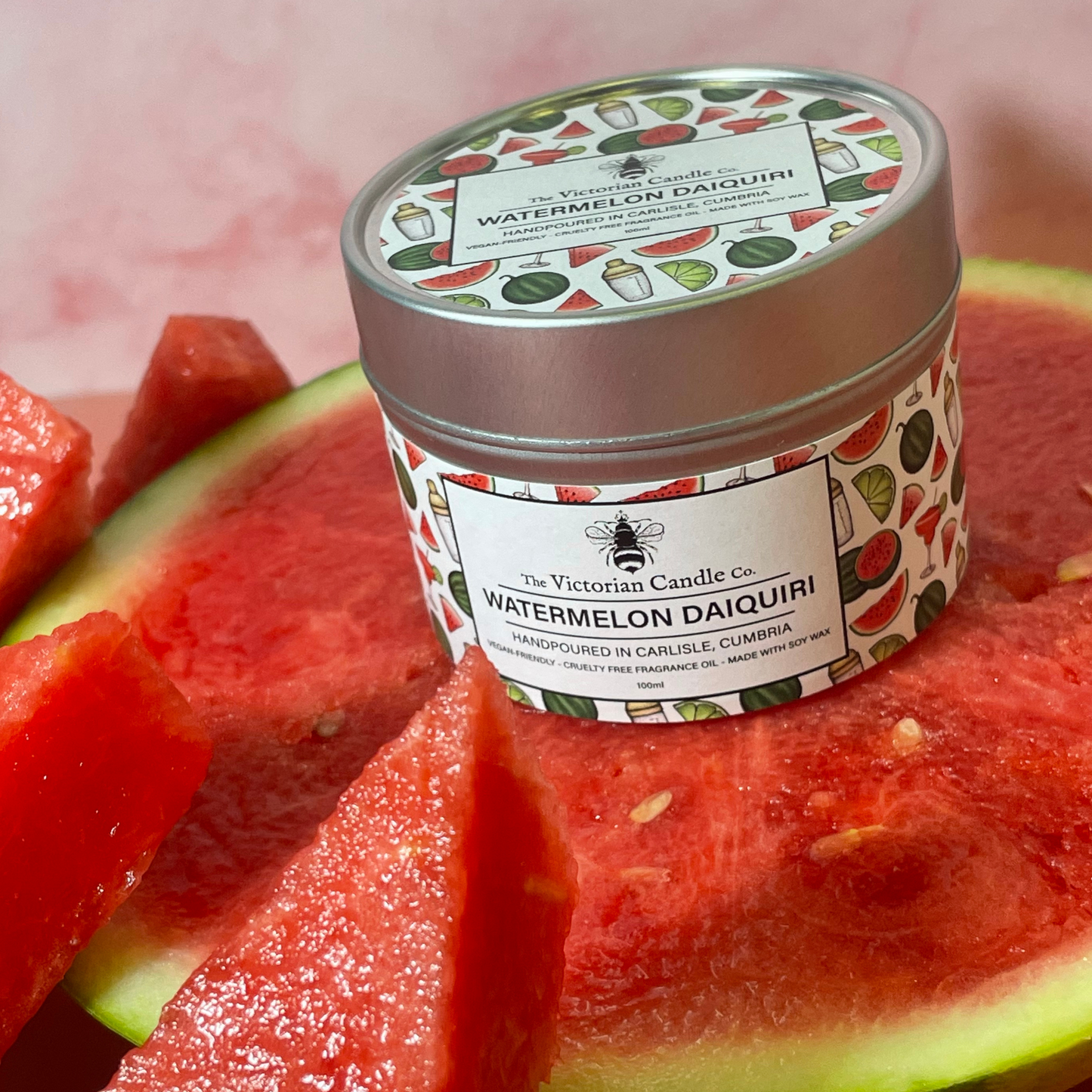 Watermelon Daiquiri - Scented Candle - 100ml Tin