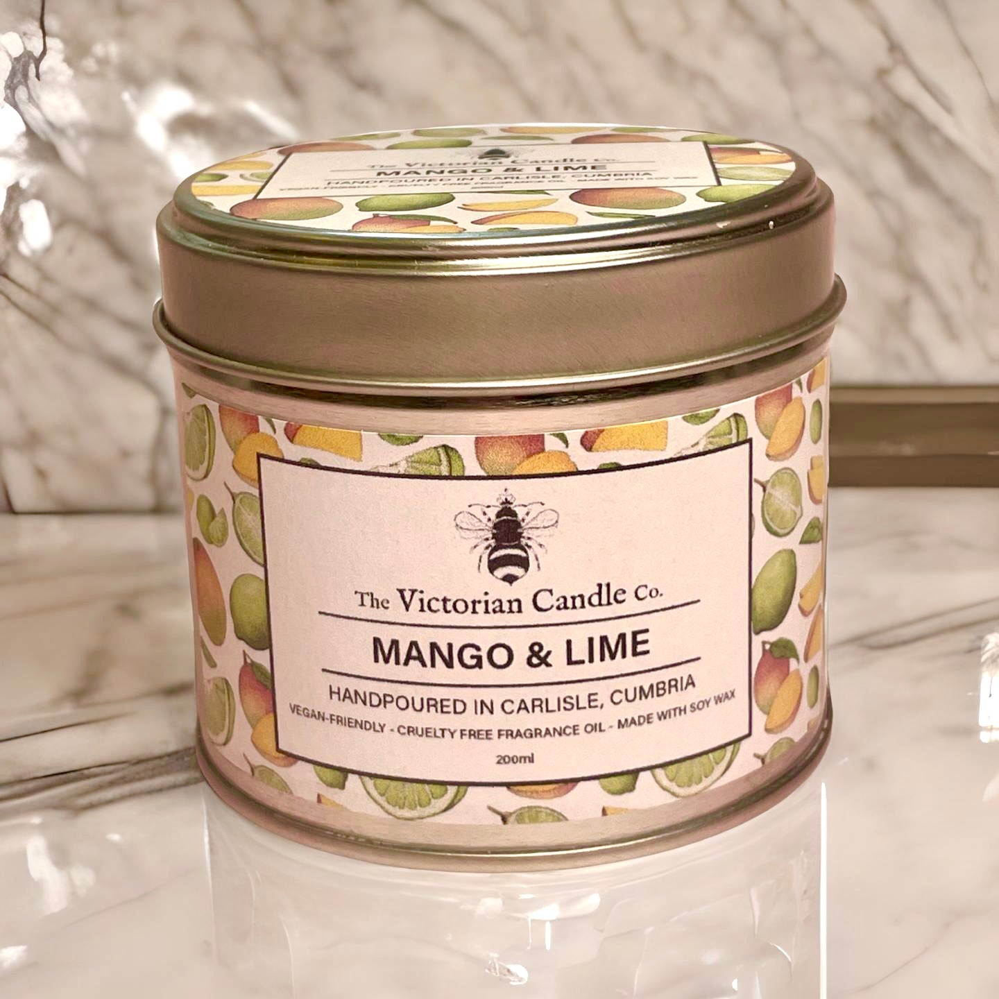 (Large) Mango & Lime - Scented Candle - 200ml Tin